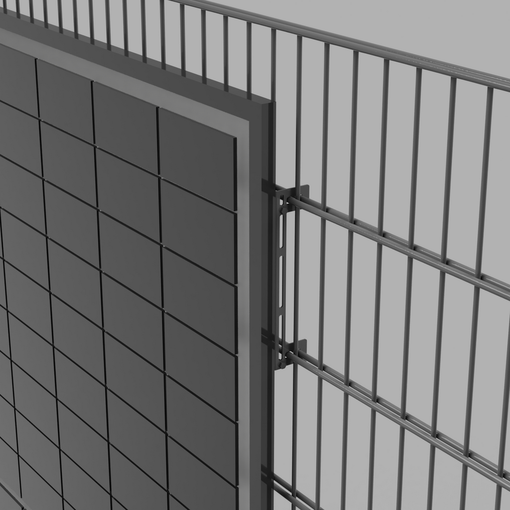 Universalhalter / Solarhalter für Doppelstabmattenzaun